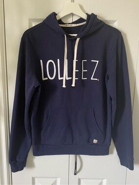 Marine Layer Promotional  Navy Pullover Kangaroo Hoodie with White Company Logo